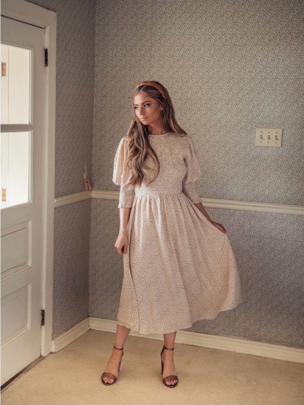 JessaKae Freya Smocked Midi Dress Size Medium